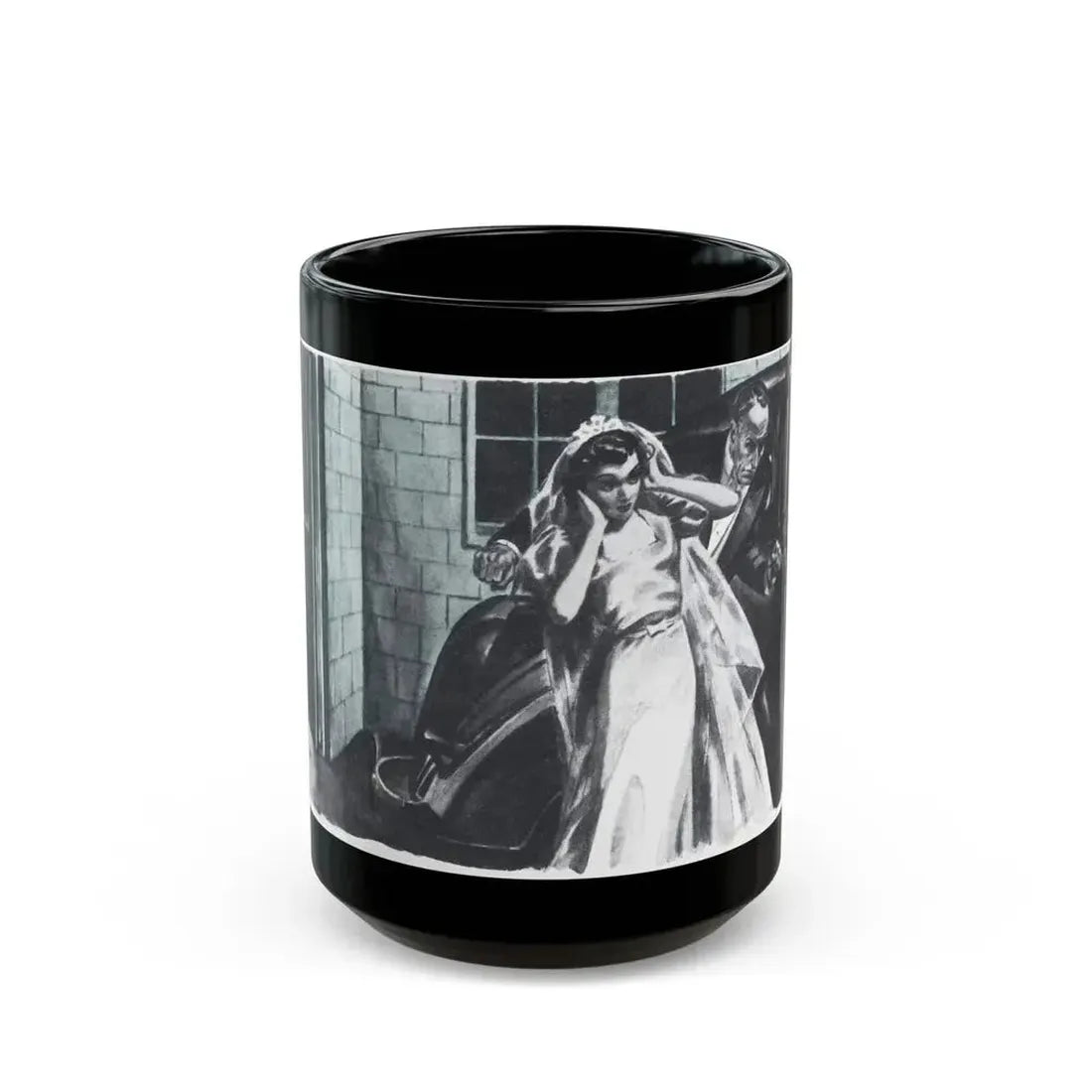Danger Mansion (2), The American Magazine, December 1937 - Black Coffee Mug 15oz - Go Mug Yourself