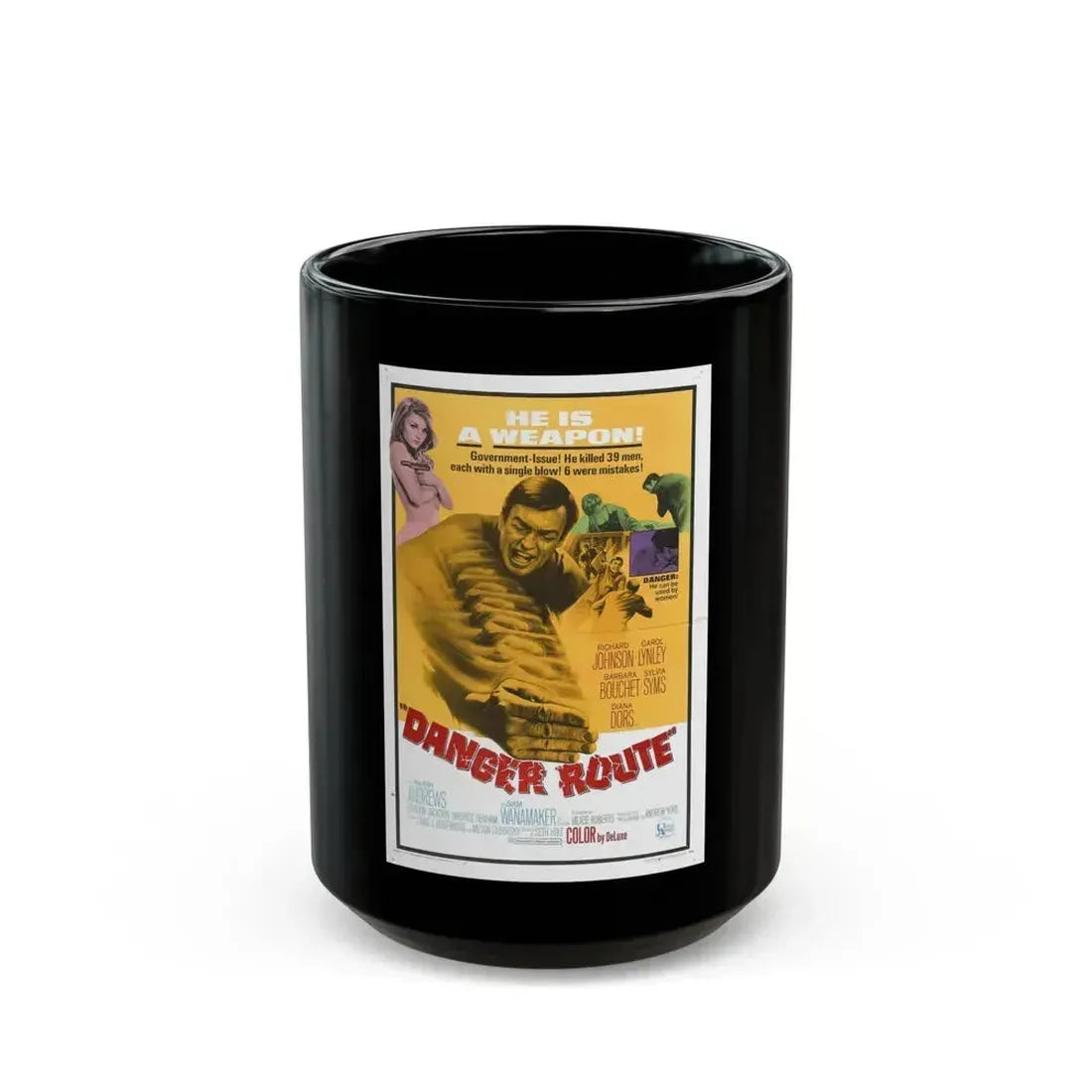 DANGER ROUTE 1967 Movie Poster - Black Coffee Mug 15oz - Go Mug Yourself