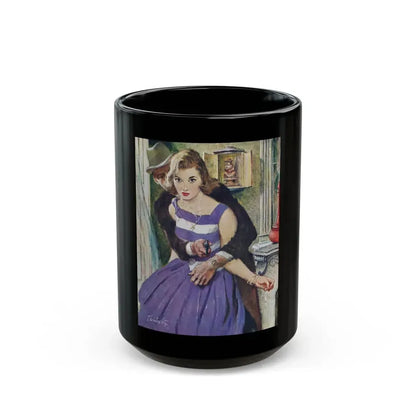 Dangerous Bluff by Thomas Walsh, The Saturday Evening Post, 1960 - Black Coffee Mug 15oz - Go Mug Yourself