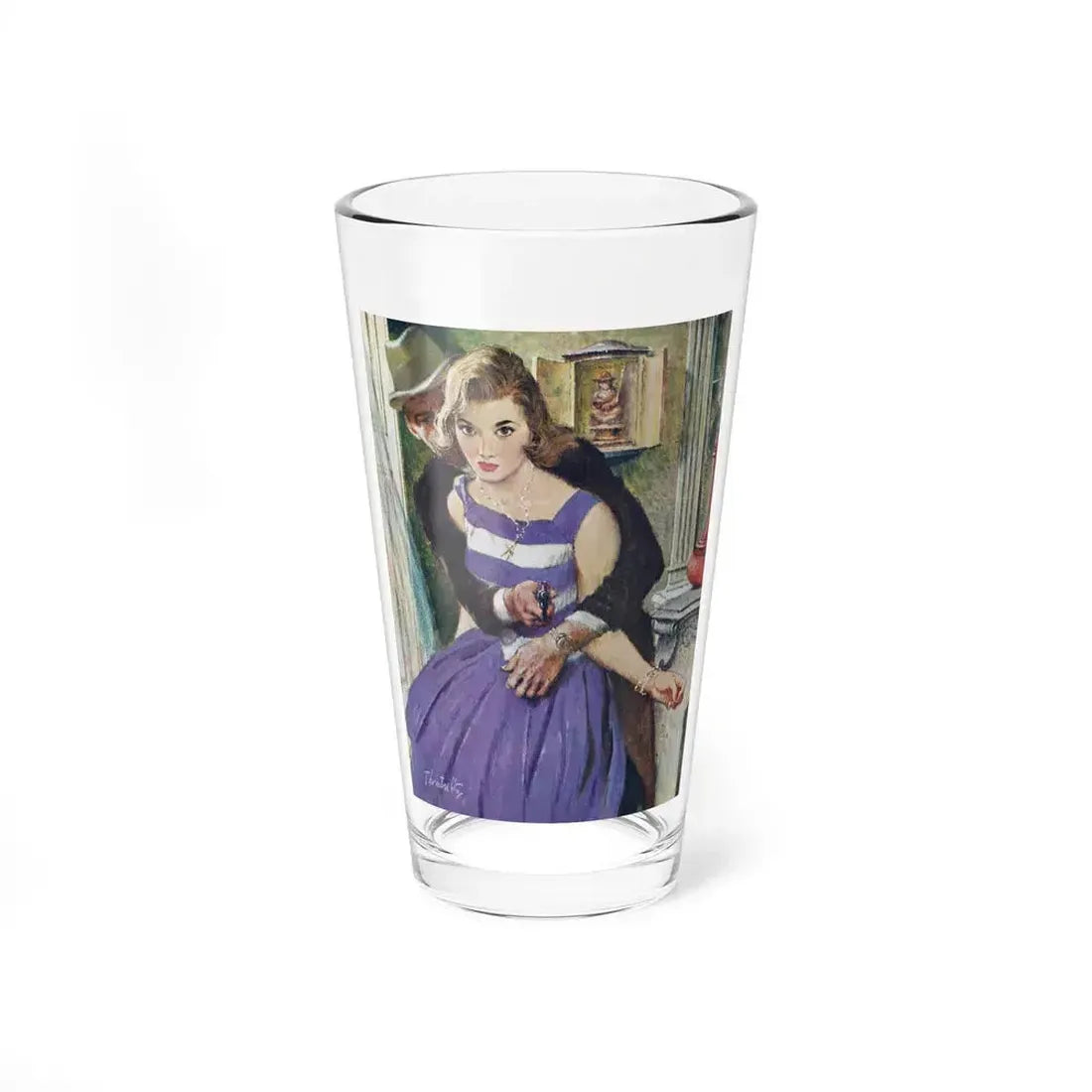 Dangerous Bluff by Thomas Walsh, The Saturday Evening Post, 1960 - Pint Glass 16oz 16oz - Go Mug Yourself