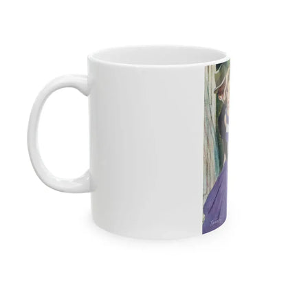 Dangerous Bluff by Thomas Walsh, The Saturday Evening Post, 1960 - White Coffee Mug - Go Mug Yourself