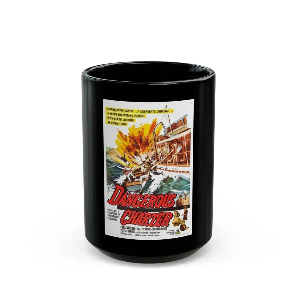 DANGEROUS CHARTER 1962 Movie Poster - Black Coffee Mug 15oz - Go Mug Yourself