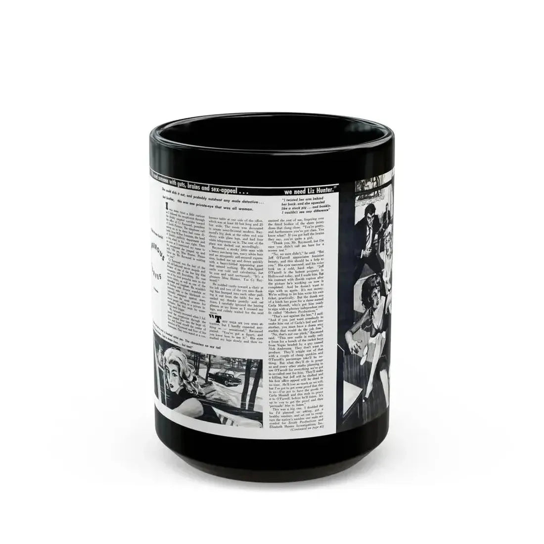 Dangerous Curves, Private Eye magazine, November 1959 - Black Coffee Mug 15oz - Go Mug Yourself