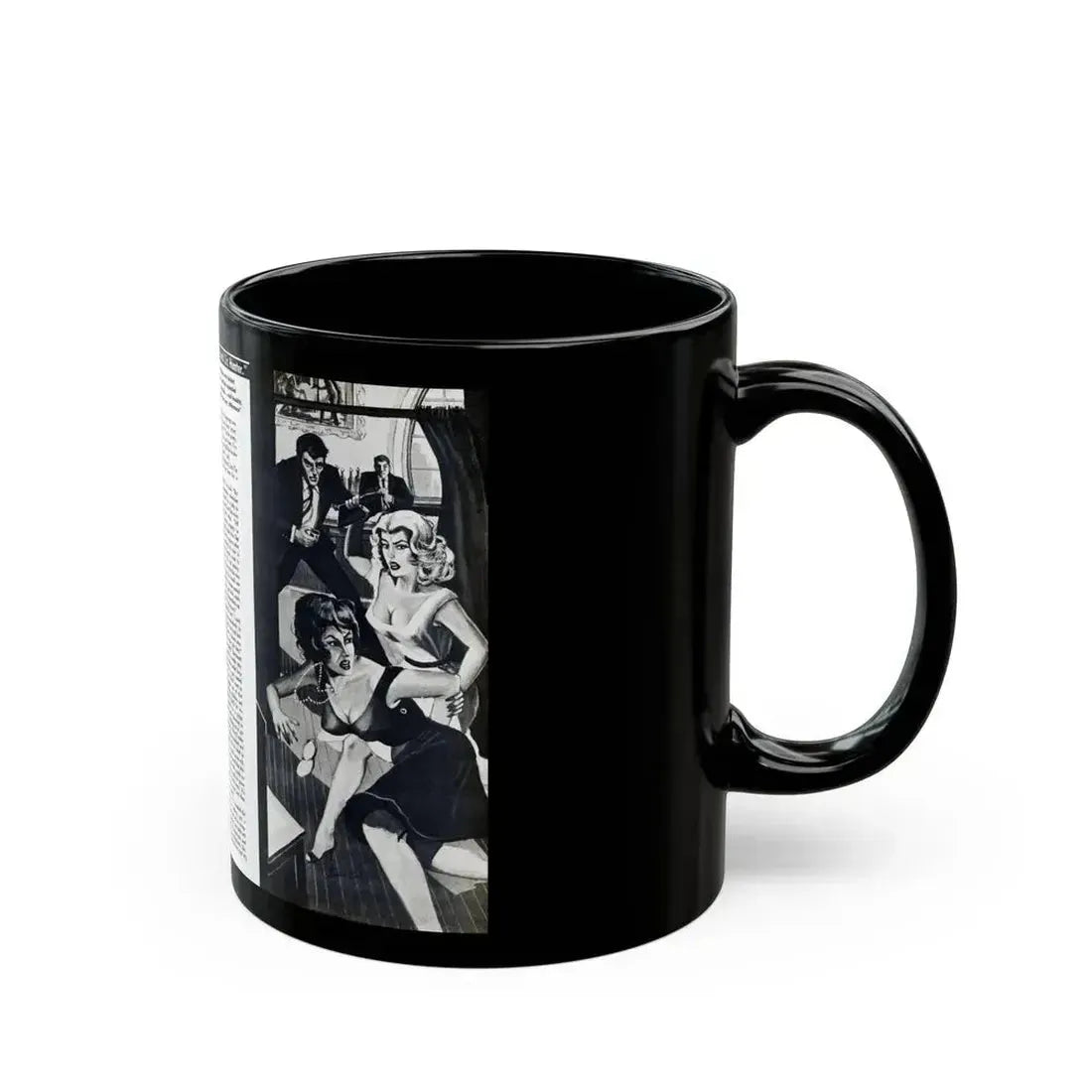 Dangerous Curves, Private Eye magazine, November 1959 - Black Coffee Mug - Go Mug Yourself