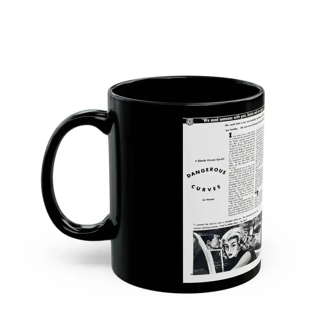Dangerous Curves, Private Eye magazine, November 1959 - Black Coffee Mug - Go Mug Yourself