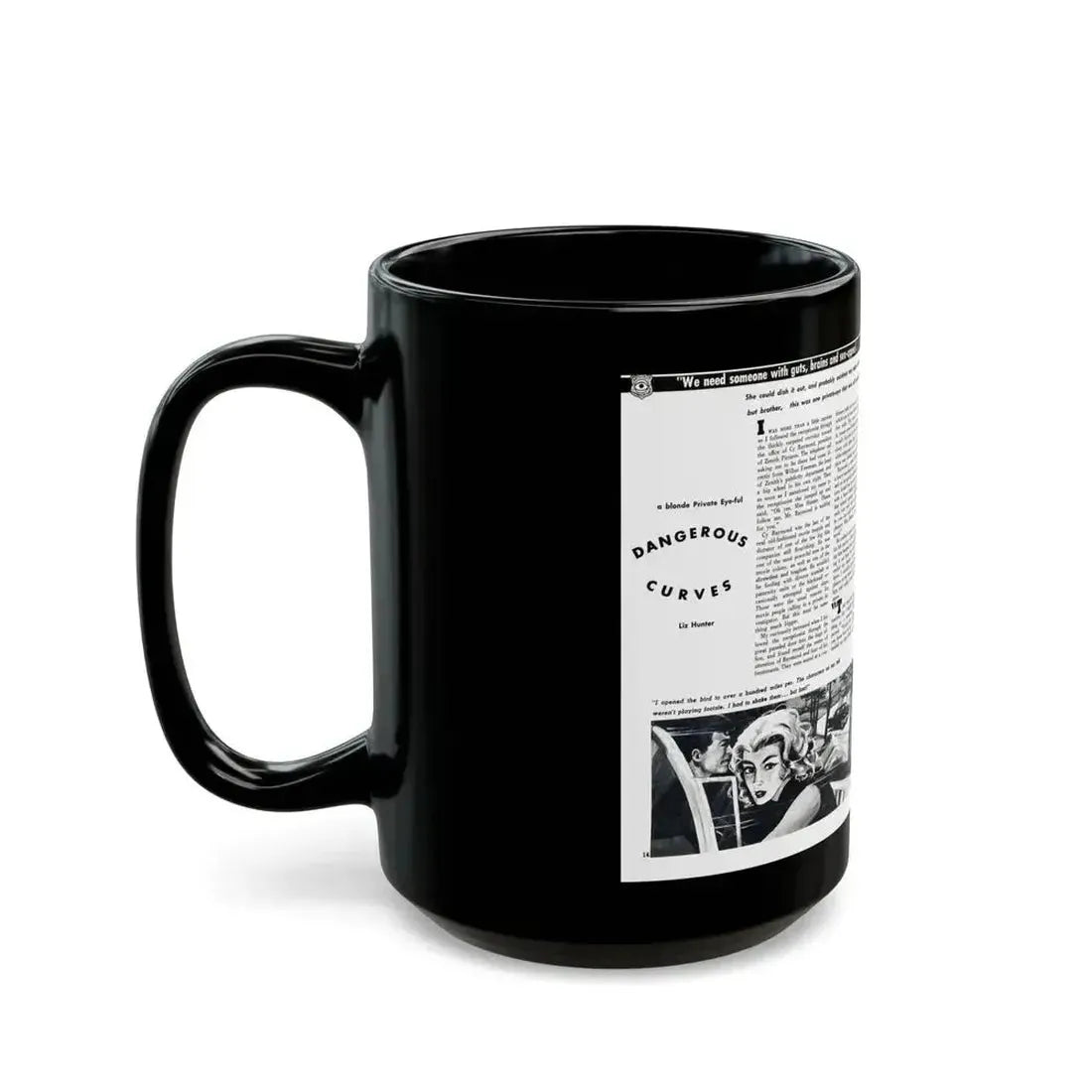 Dangerous Curves, Private Eye magazine, November 1959 - Black Coffee Mug - Go Mug Yourself