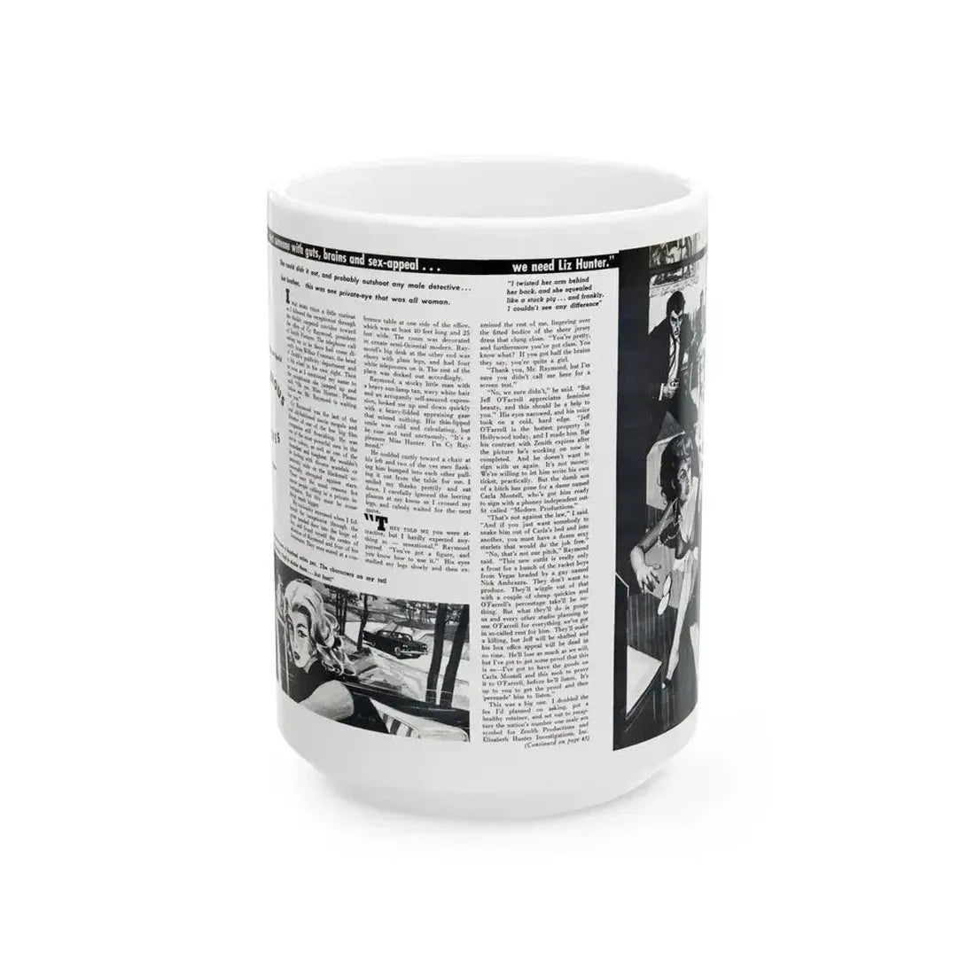 Dangerous Curves, Private Eye magazine, November 1959 - White Coffee Mug 15oz - Go Mug Yourself
