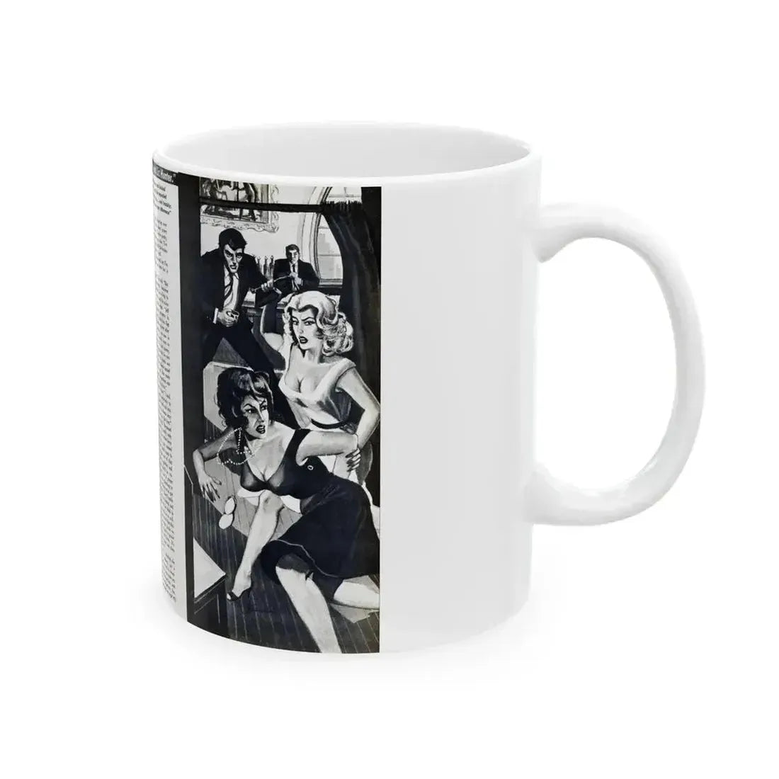 Dangerous Curves, Private Eye magazine, November 1959 - White Coffee Mug - Go Mug Yourself