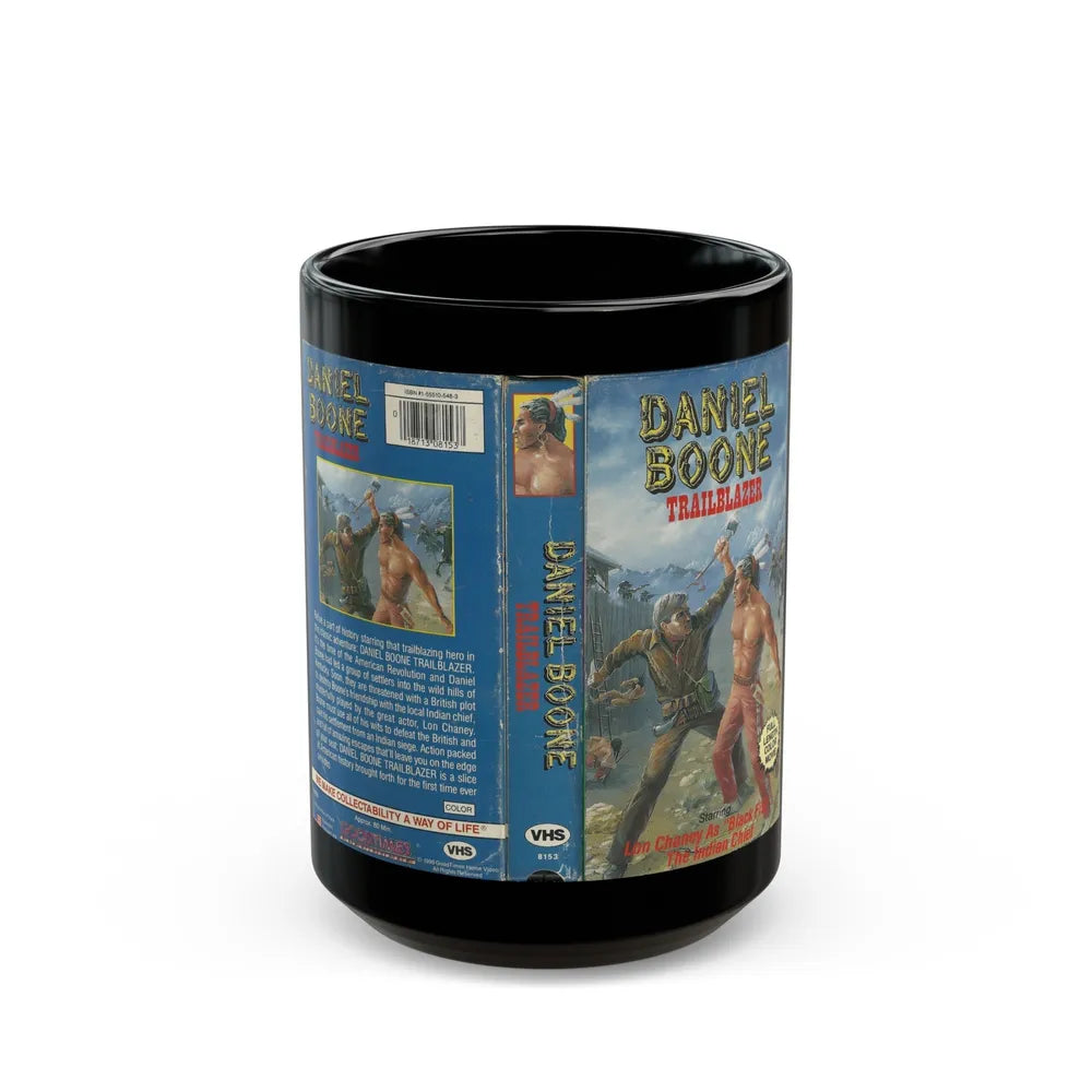 DANIEL BOONE TRAILBAZER (VHS COVER) - Black Coffee Mug-15oz-Go Mug Yourself