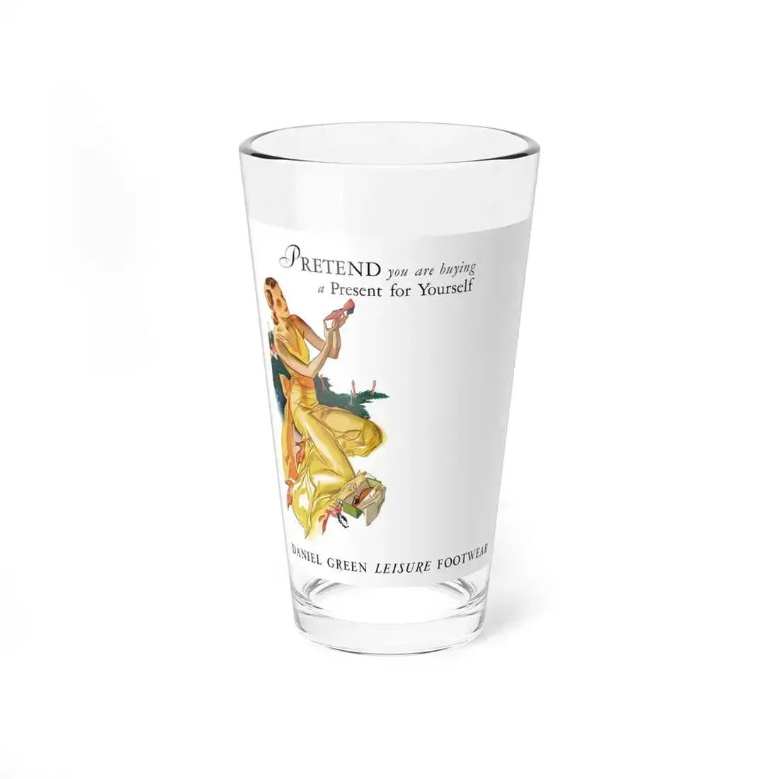 Daniel Green Leisure Footwear ad, Ladies' Home Journal, December, 1931 - Pint Glass 16oz 16oz - Go Mug Yourself