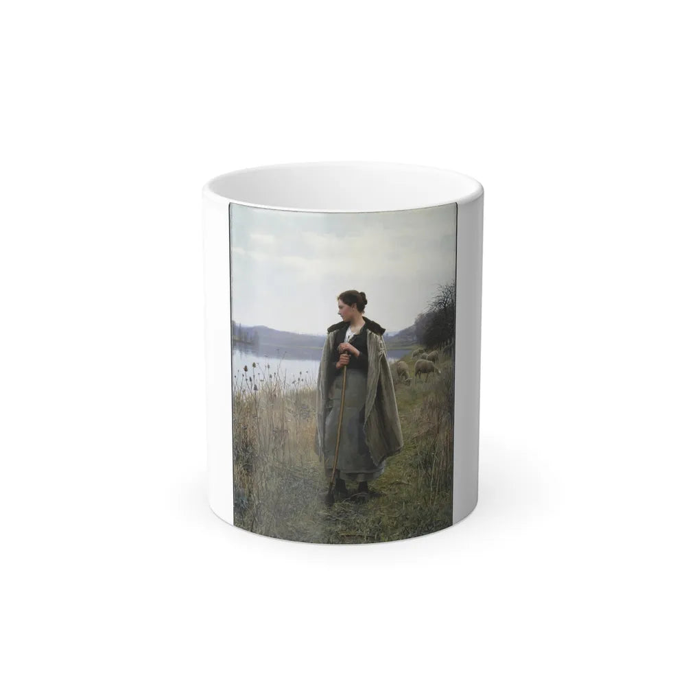 Daniel Ridgway Knight (1839-1924) The Shepherdess of Rolleboise - oil on canvas 1896 - Color Changing Mug 11oz-11oz-Go Mug Yourself