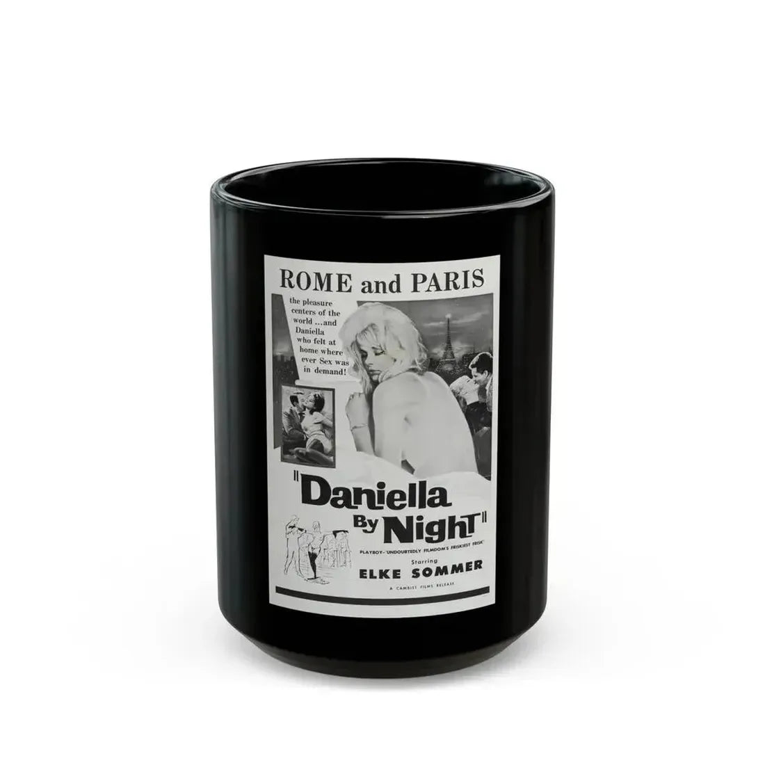 DANIELLA BY NIGHT 1961 Movie Poster - Black Coffee Mug 15oz - Go Mug Yourself