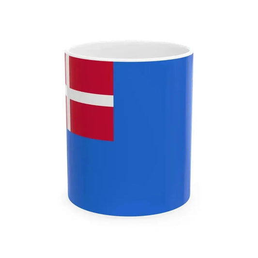 Danish blue ensign (Denmark) White Coffee Mug 11oz - Go Mug Yourself