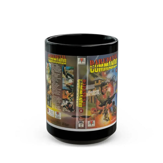 DAREDEVIL COMMANDO (VHS COVER) - Black Coffee Mug 15oz - Go Mug Yourself