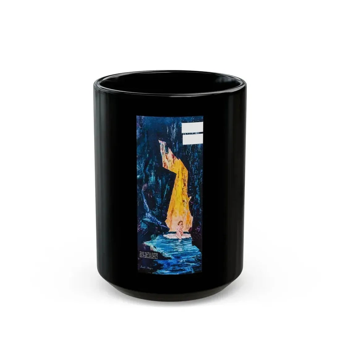Dark Dominion part two, Collier's Magazine, April 30, 1954. Art by David Berger - Black Coffee Mug 15oz - Go Mug Yourself
