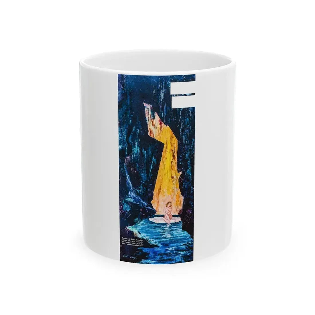 Dark Dominion part two, Collier's Magazine, April 30, 1954. Art by David Berger - White Coffee Mug 11oz - Go Mug Yourself
