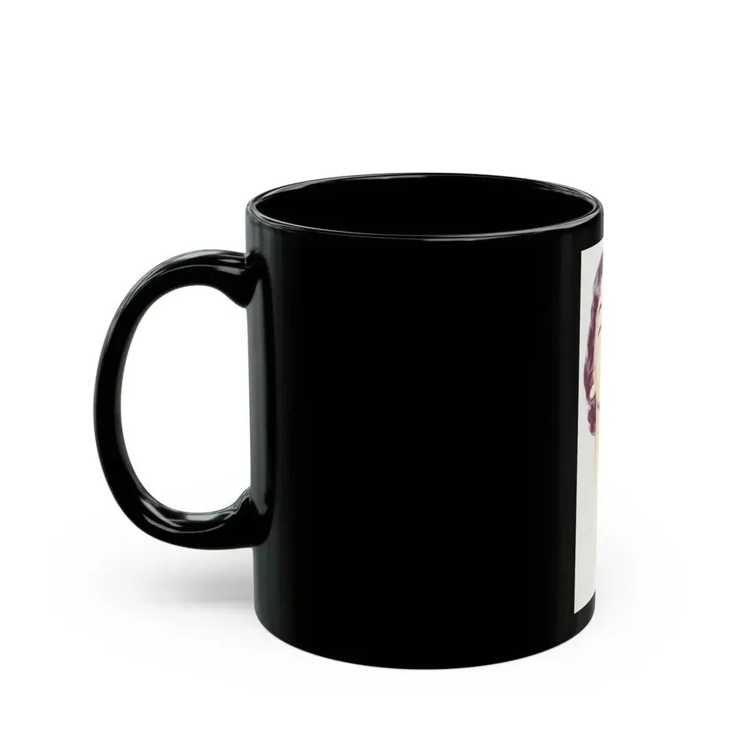 Dark Haired Women Portrait (c. 1950s) - Black Coffee Mug - Go Mug Yourself