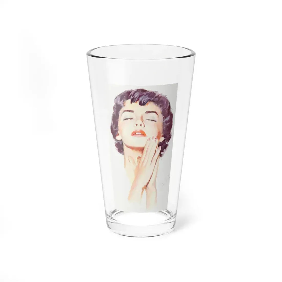 Dark Haired Women Portrait (c. 1950s) - Pint Glass 16oz 16oz - Go Mug Yourself
