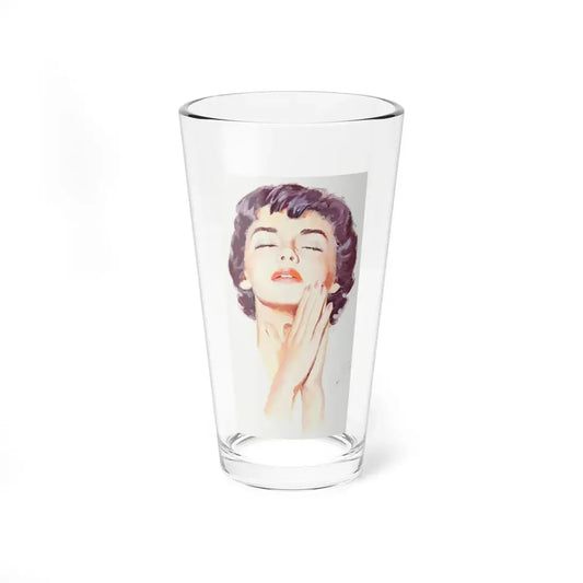 Dark Haired Women Portrait (c. 1950s) - Pint Glass 16oz 16oz - Go Mug Yourself