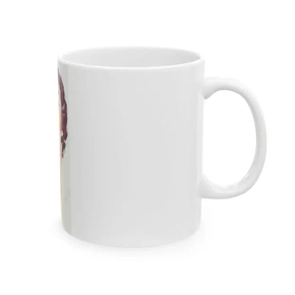 Dark Haired Women Portrait (c. 1950s) - White Coffee Mug - Go Mug Yourself