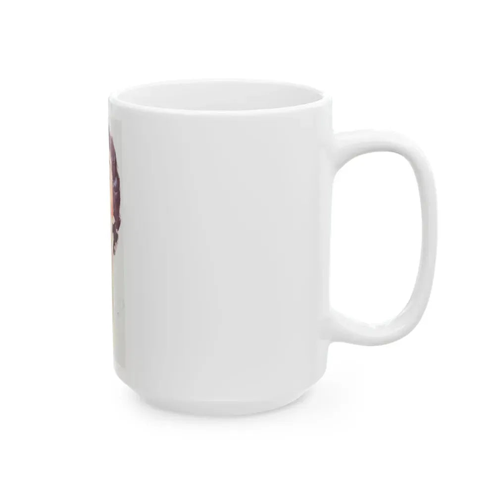 Dark Haired Women Portrait (c. 1950s) - White Coffee Mug - Go Mug Yourself