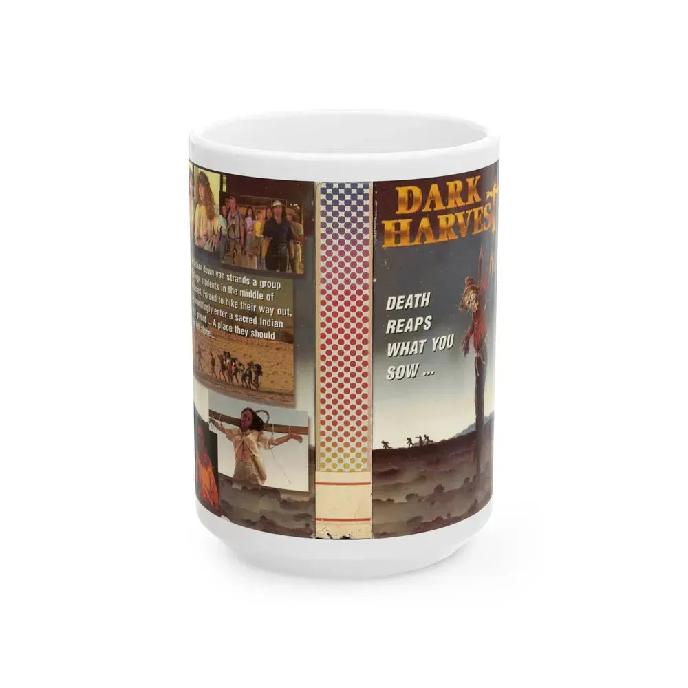 DARK HARVEST (VHS COVER) - White Coffee Mug 15oz - Go Mug Yourself