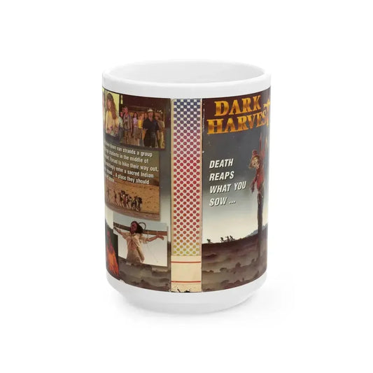 DARK HARVEST (VHS COVER) - White Coffee Mug 15oz - Go Mug Yourself