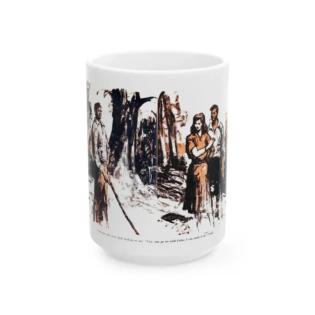 Dark Interlude (4), Blue Book Magazine, August 1949 - White Coffee Mug 15oz - Go Mug Yourself