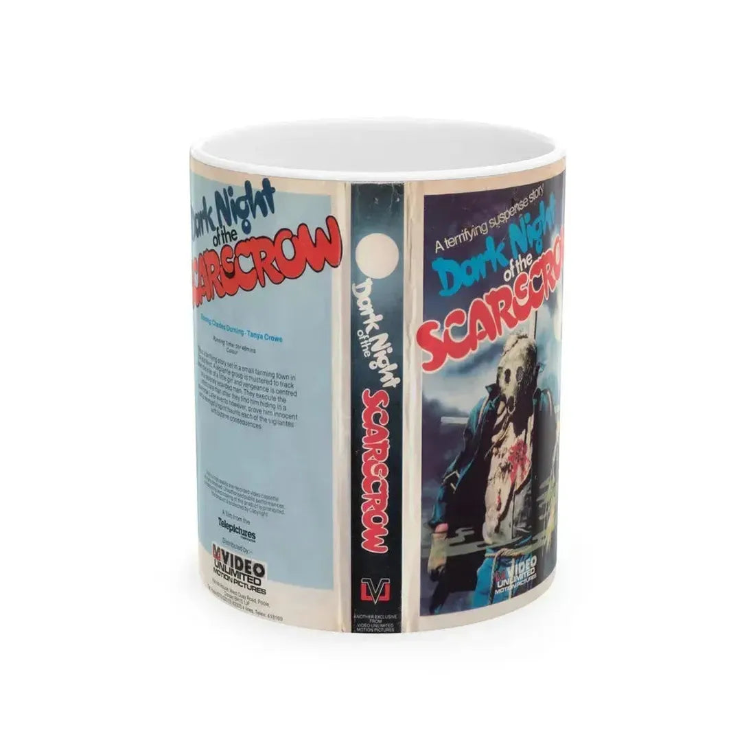 DARK KNIGHT OF THE SCARECROW (VHS COVER) - White Coffee Mug 11oz - Go Mug Yourself