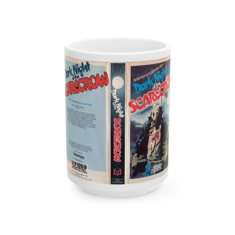 DARK KNIGHT OF THE SCARECROW (VHS COVER) - White Coffee Mug-15oz-Go Mug Yourself