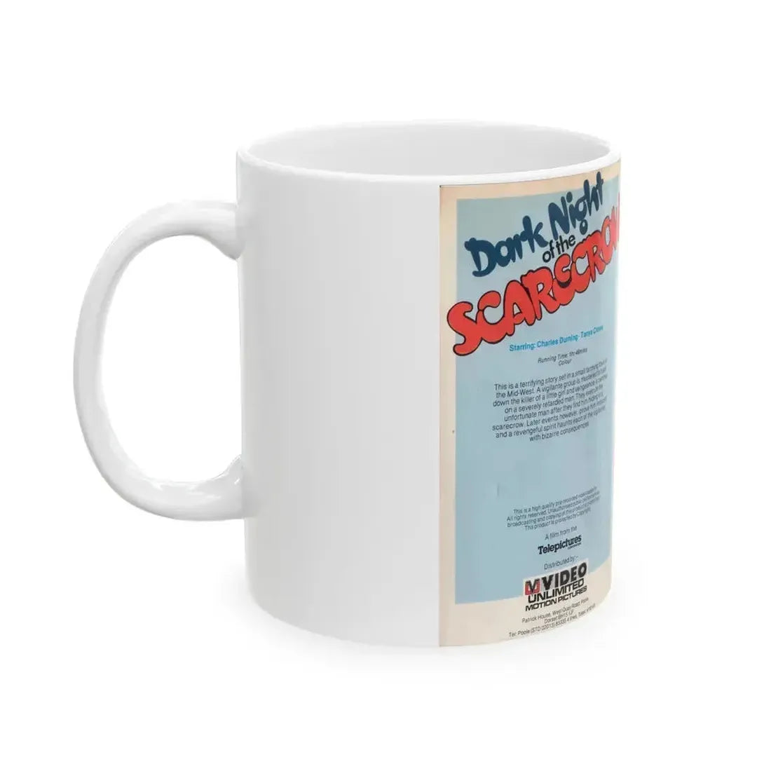 DARK KNIGHT OF THE SCARECROW (VHS COVER) - White Coffee Mug - Go Mug Yourself