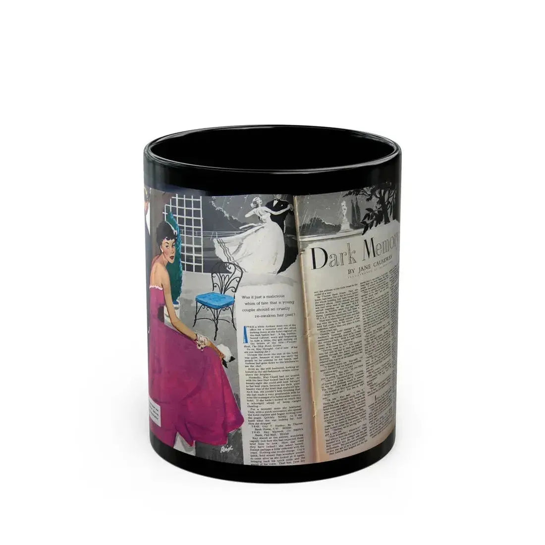 Dark Memory, Woman's Own, August 14, 1952 - Black Coffee Mug 11oz - Go Mug Yourself
