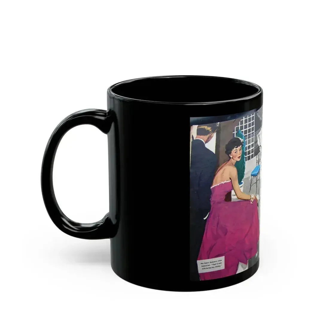 Dark Memory, Woman's Own, August 14, 1952 - Black Coffee Mug - Go Mug Yourself