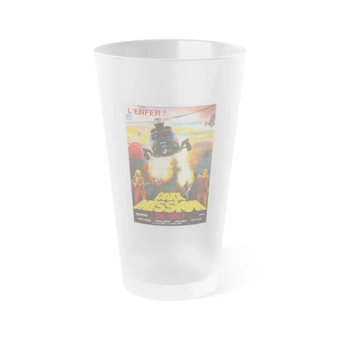 DARK MISSION 1988 Movie Poster - Frosted Pint Glass 16oz Default Title - Go Mug Yourself