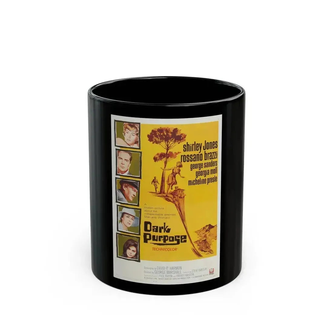 DARK PURPOSE 1964 Movie Poster - Black Coffee Mug 11oz - Go Mug Yourself