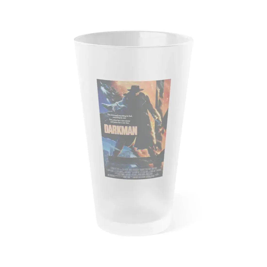 DARKMAN 1990 Movie Poster - Frosted Pint Glass 16oz Default Title - Go Mug Yourself