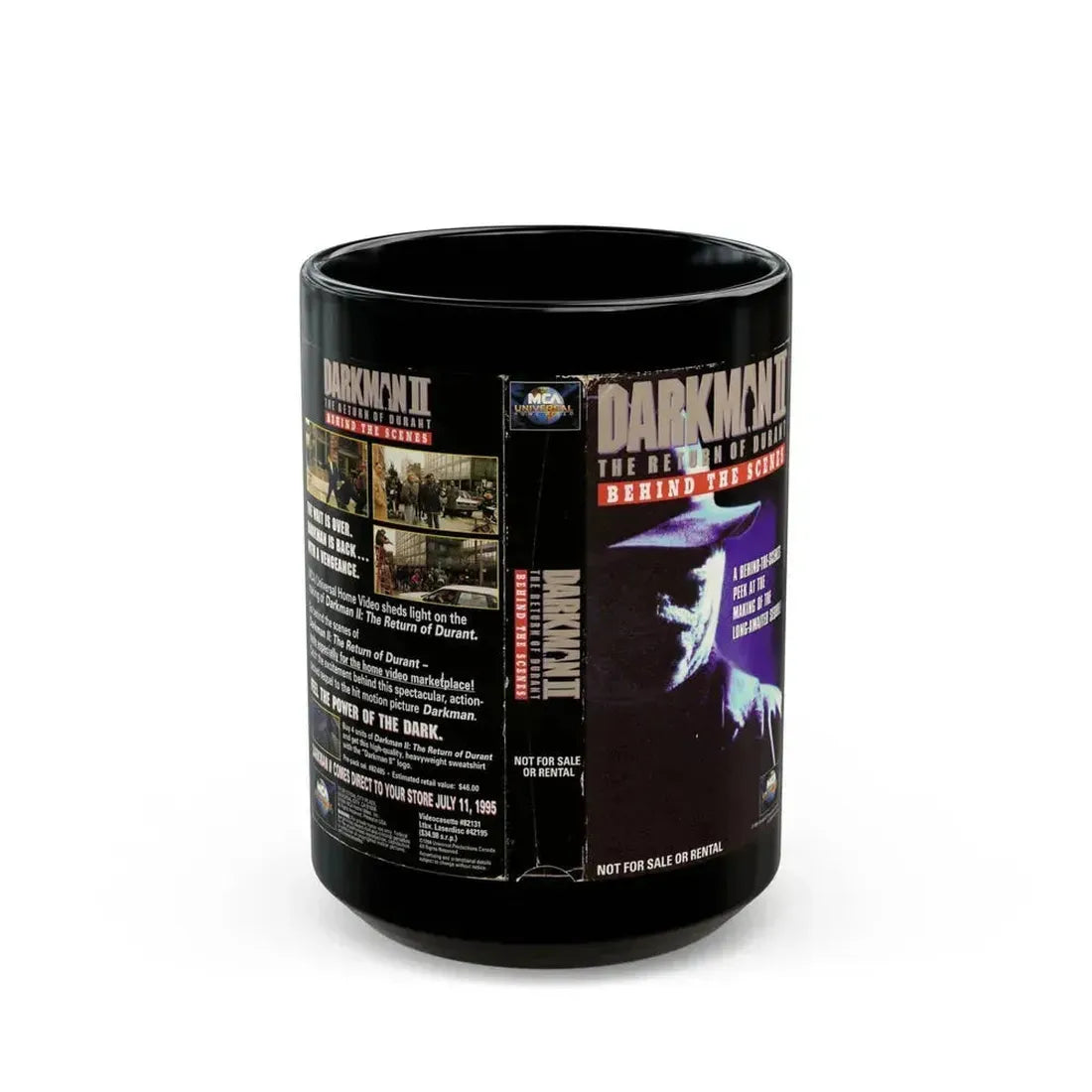 DARKMAN 2 THE RETURN OF DURANT BEHIND THE SCENES (VHS COVER) - Black Coffee Mug 15oz - Go Mug Yourself