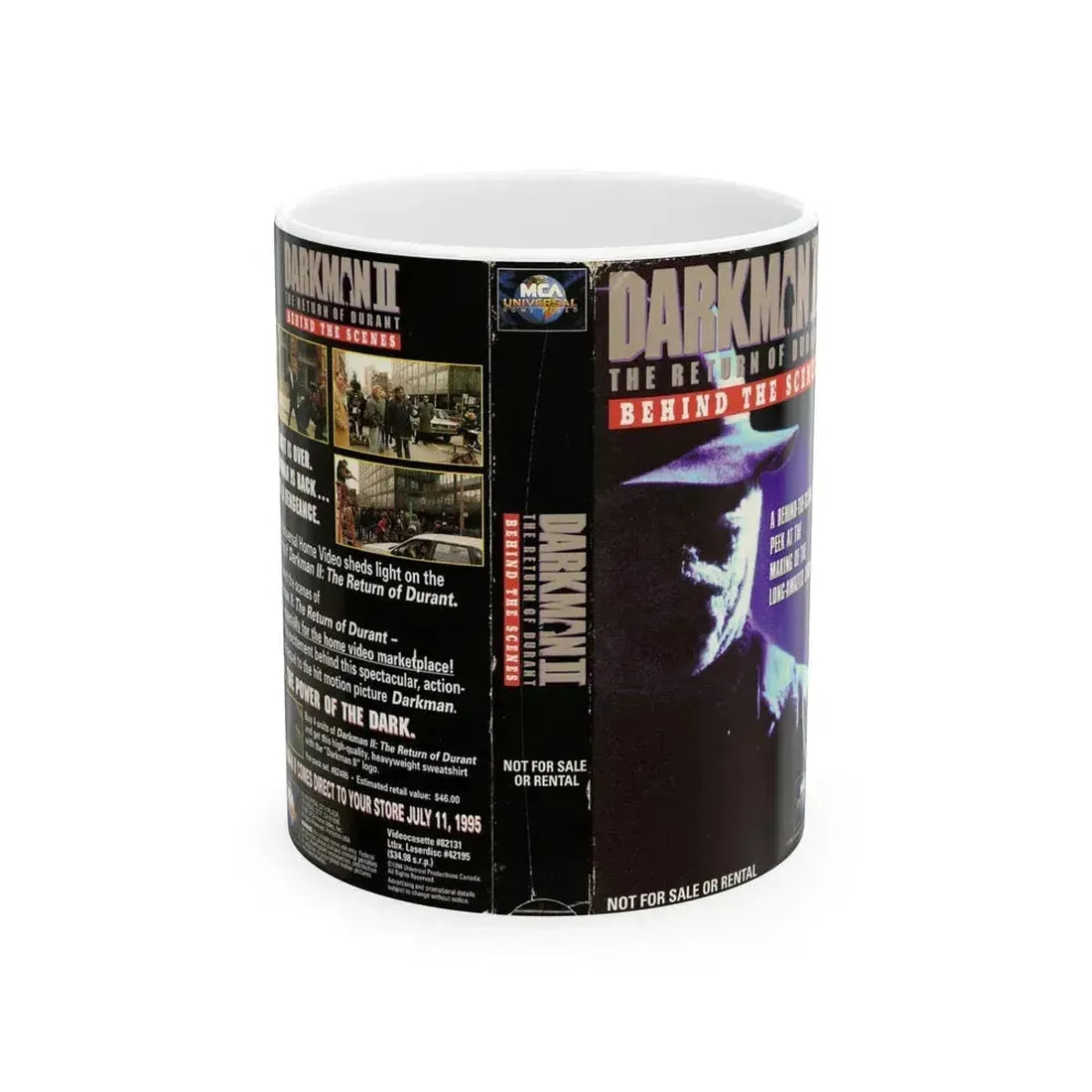 DARKMAN 2 THE RETURN OF DURANT BEHIND THE SCENES (VHS COVER) - White Coffee Mug 11oz - Go Mug Yourself
