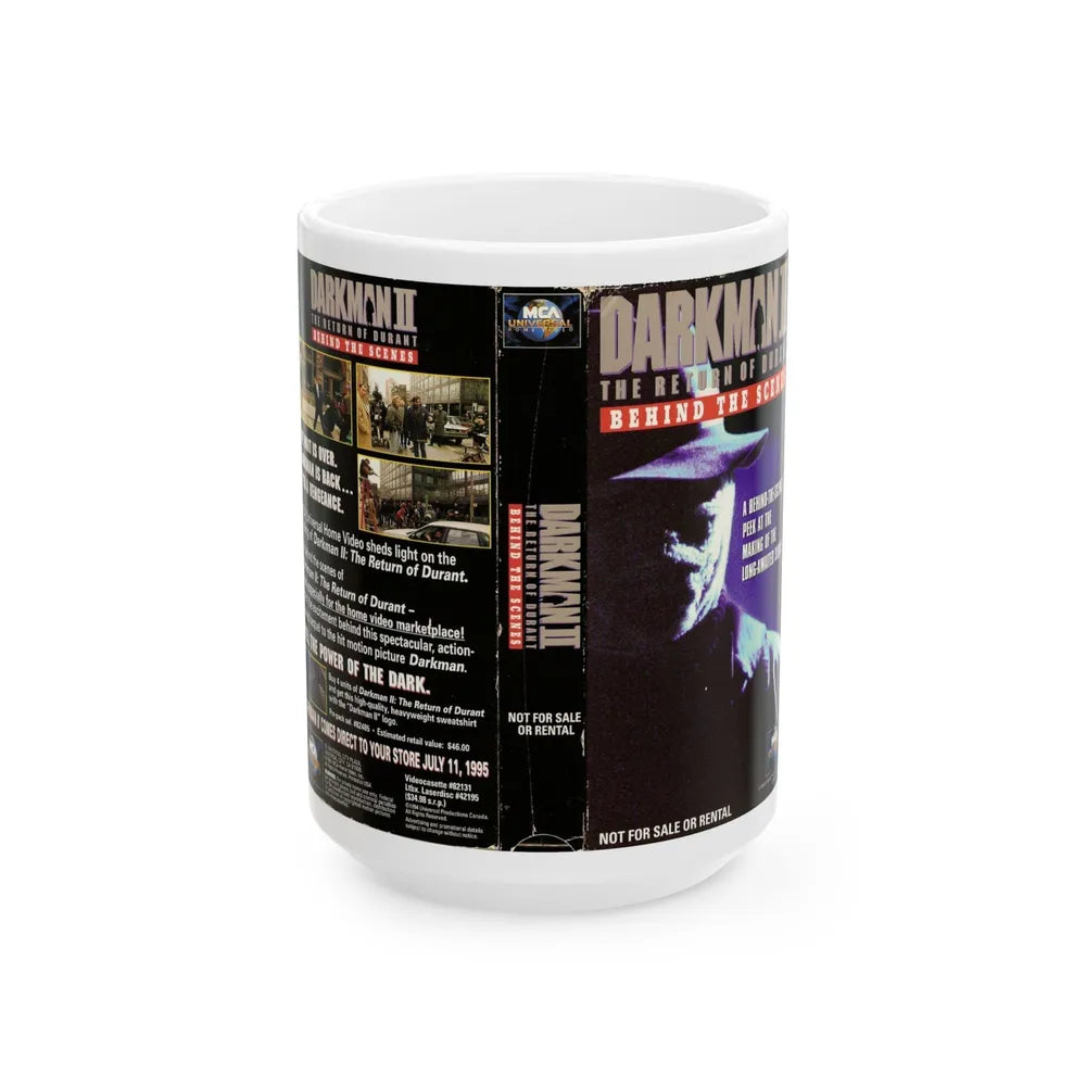 DARKMAN 2 THE RETURN OF DURANT BEHIND THE SCENES (VHS COVER) - White Coffee Mug-15oz-Go Mug Yourself