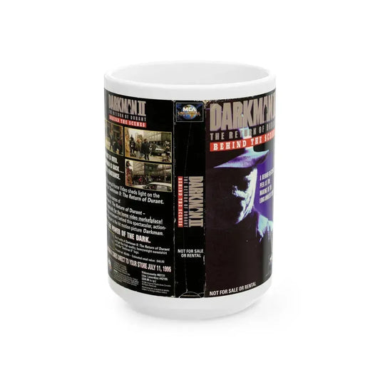 DARKMAN 2 THE RETURN OF DURANT BEHIND THE SCENES (VHS COVER) - White Coffee Mug 15oz - Go Mug Yourself