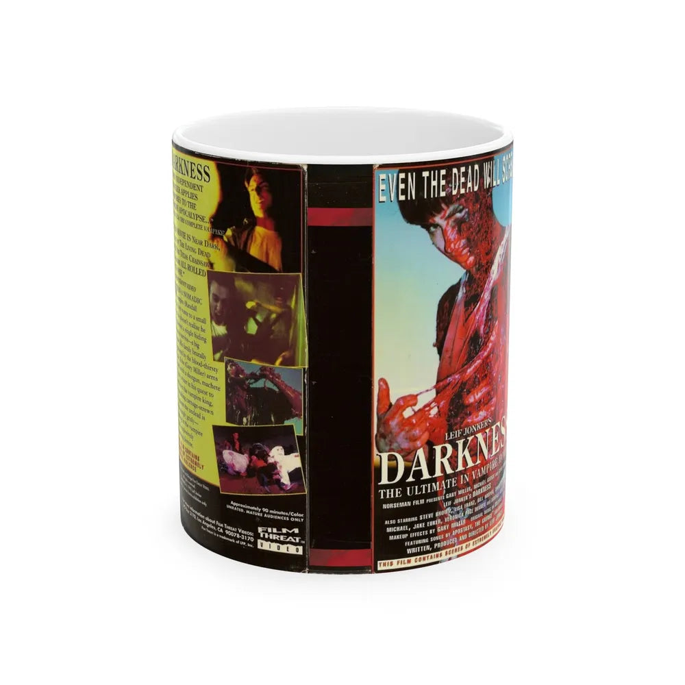 DARKNESS (VHS COVER) - White Coffee Mug-11oz-Go Mug Yourself