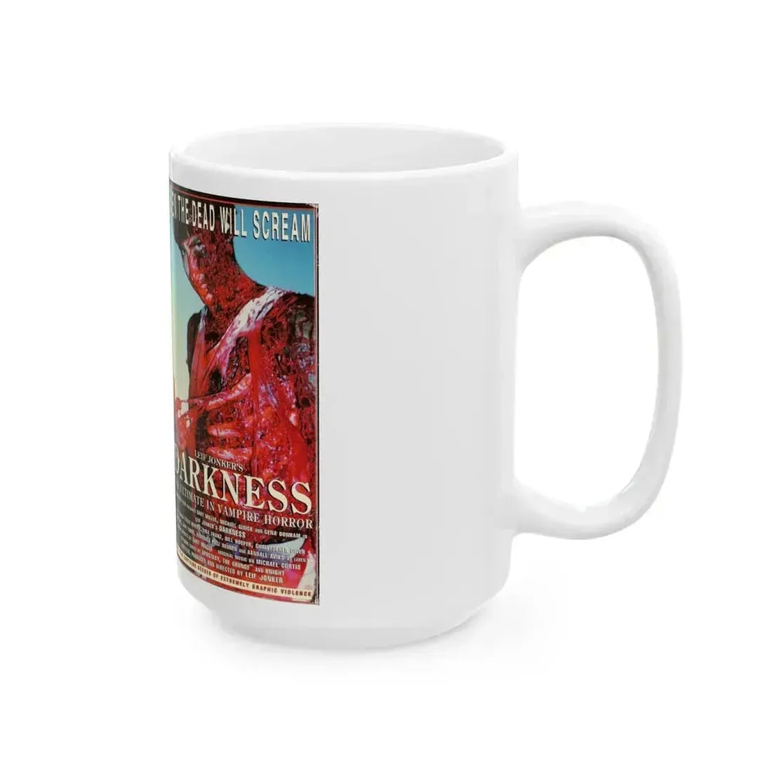 DARKNESS (VHS COVER) - White Coffee Mug - Go Mug Yourself