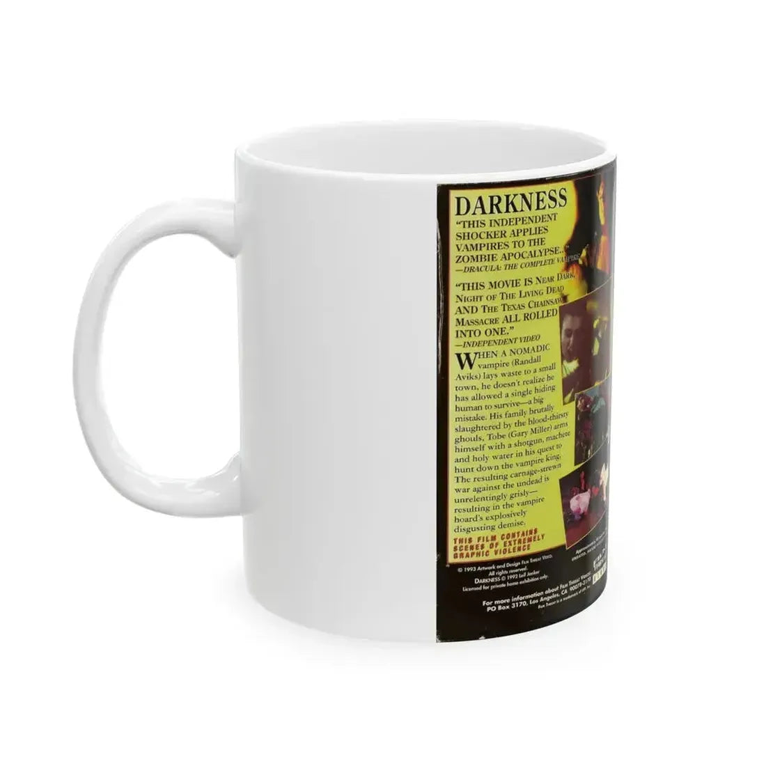 DARKNESS (VHS COVER) - White Coffee Mug - Go Mug Yourself