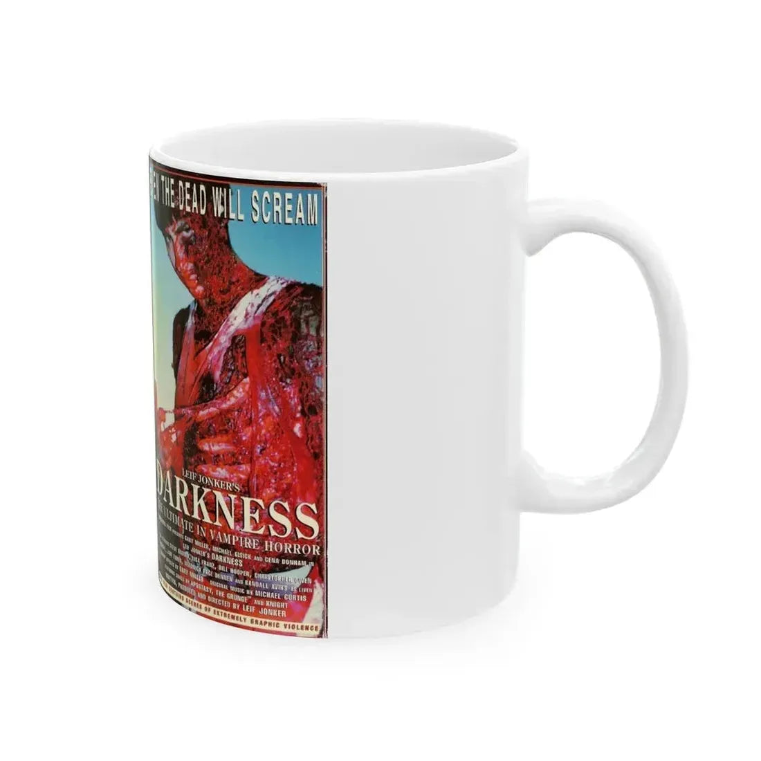 DARKNESS (VHS COVER) - White Coffee Mug - Go Mug Yourself