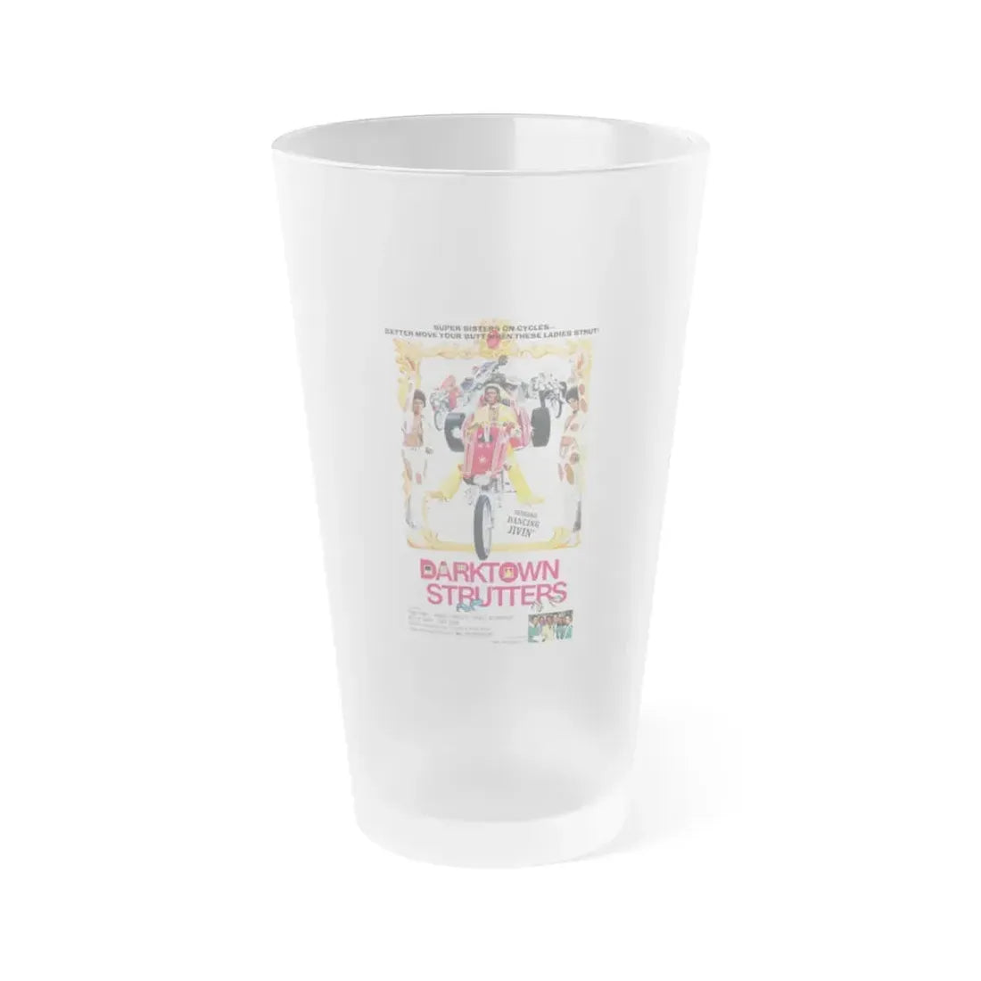DARKTOWN STRUTTERS 1975 Movie Poster - Frosted Pint Glass 16oz Default Title - Go Mug Yourself
