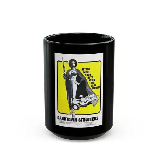 DARKTOWN STRUTTERS (2) 1975 Movie Poster - Black Coffee Mug 15oz - Go Mug Yourself