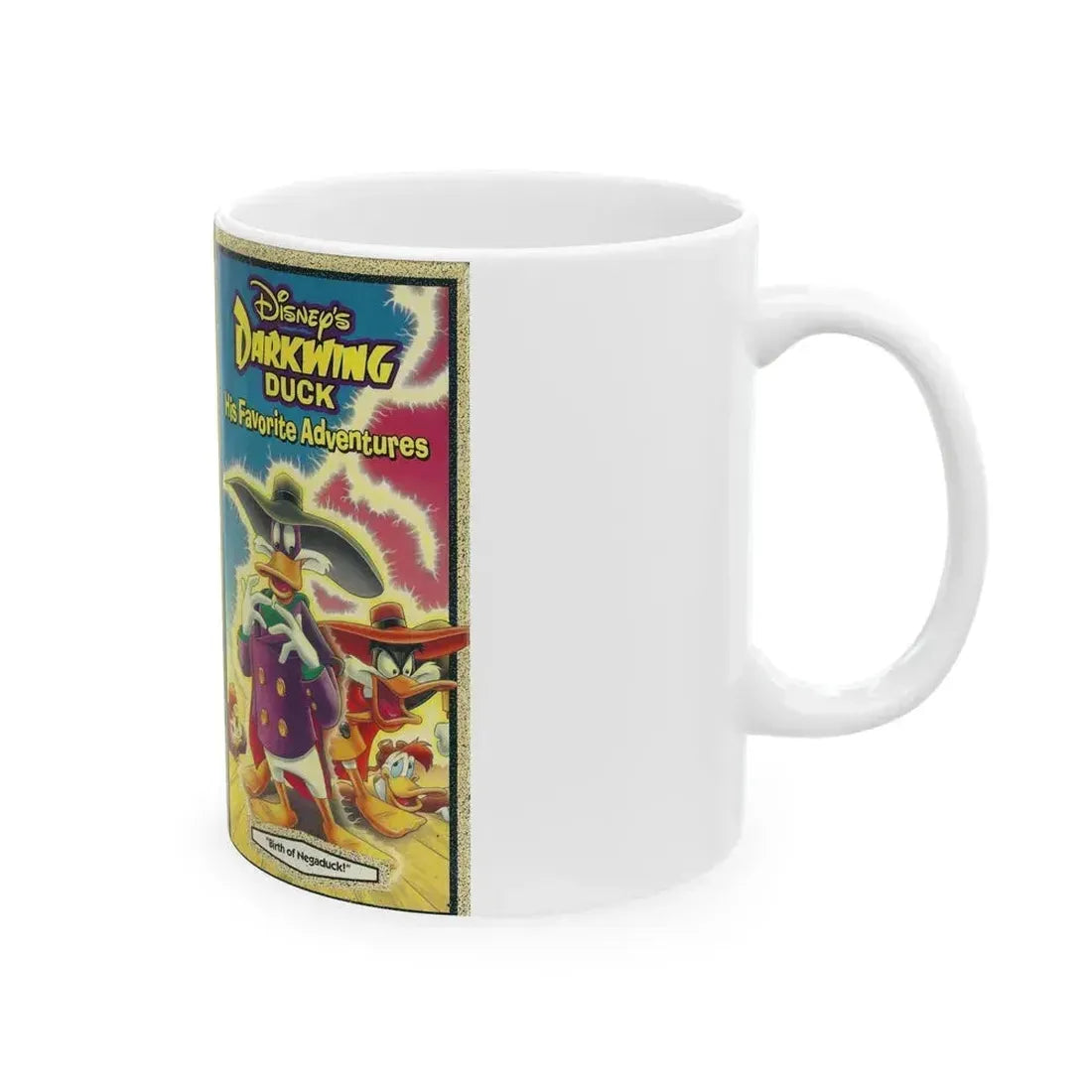DARKWING DUCK HIS FAVORITE ADVENTURES (VHS COVER) - White Coffee Mug - Go Mug Yourself