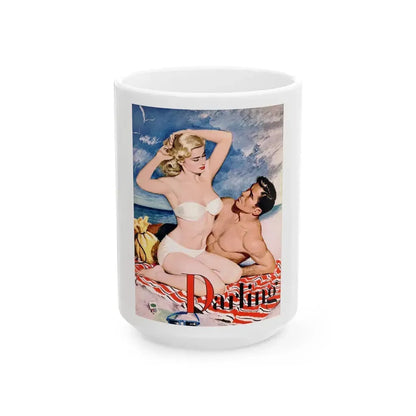 Darling Believe Me, Esquire, September 1951 - White Coffee Mug 15oz - Go Mug Yourself