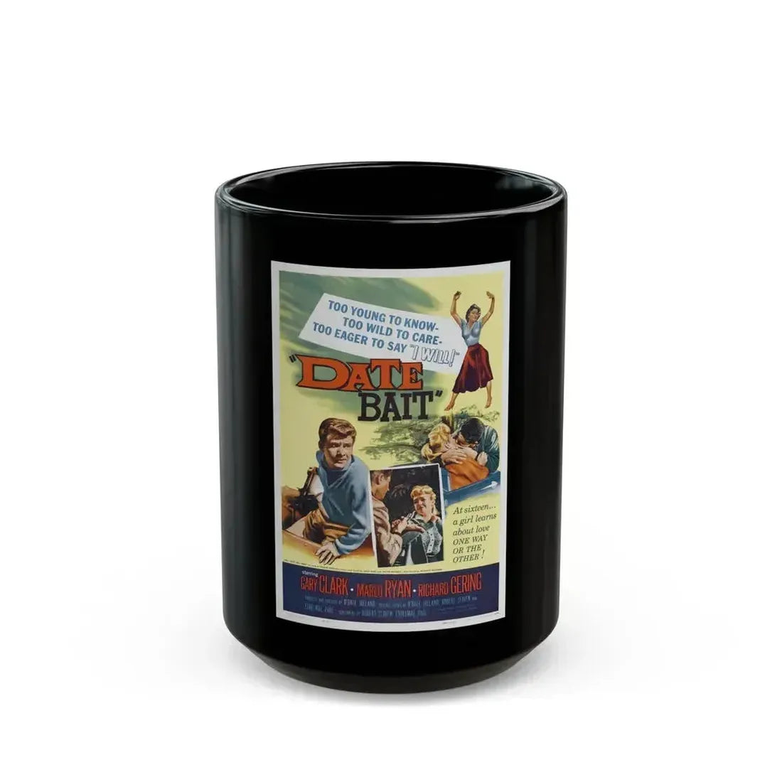 DATE BAIT 1960 Movie Poster - Black Coffee Mug 15oz - Go Mug Yourself