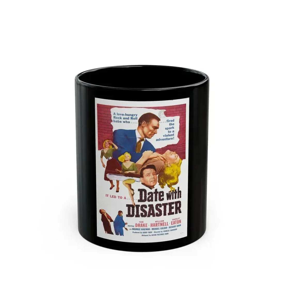DATE WITH DISASTER 1957 Movie Poster - Black Coffee Mug 11oz - Go Mug Yourself